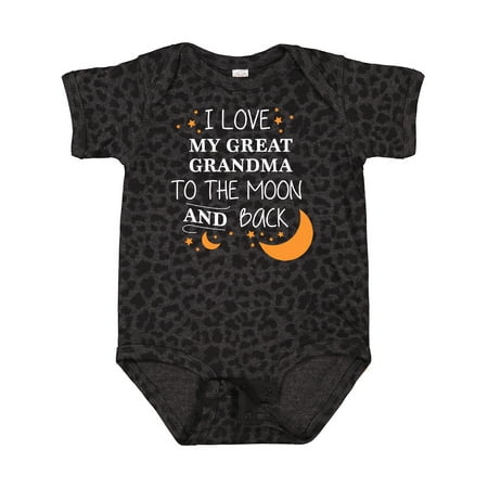 

Inktastic I Love My Great Grandma to the Moon and Back Gift Baby Boy or Baby Girl Bodysuit