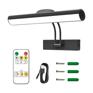LED Picture Light Adjustable Color Angle Brightness Highlight Painting Frame Art Lights With Remote Wireless USB Rechargeable