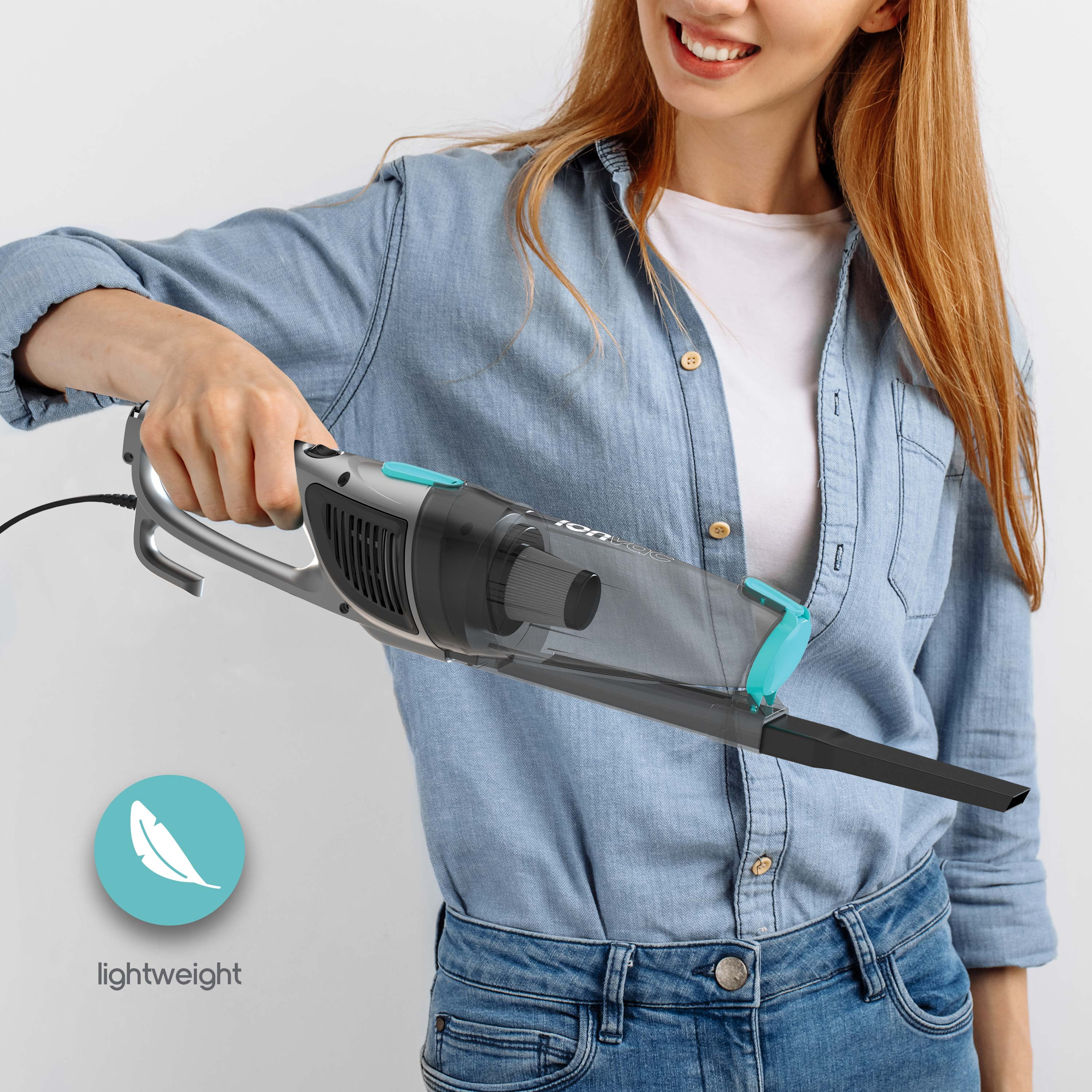 Ionvac ZipVac Corded Stick Vacuum, Multi-Surface 3-in-1 Upright/Handheld Vacuum Cleaner, Model #8842