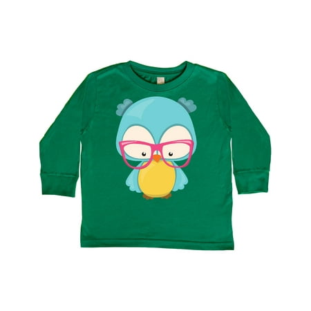 

Inktastic Hipster Owl Owl With Glasses Blue Owl Gift Toddler Boy or Toddler Girl Long Sleeve T-Shirt