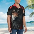 thumbnail image 2 of KLL Men's Hawaiian Shirt Short Sleeve Button Down Beach Shirts-Mysterious Hooded Wolf, 2 of 5