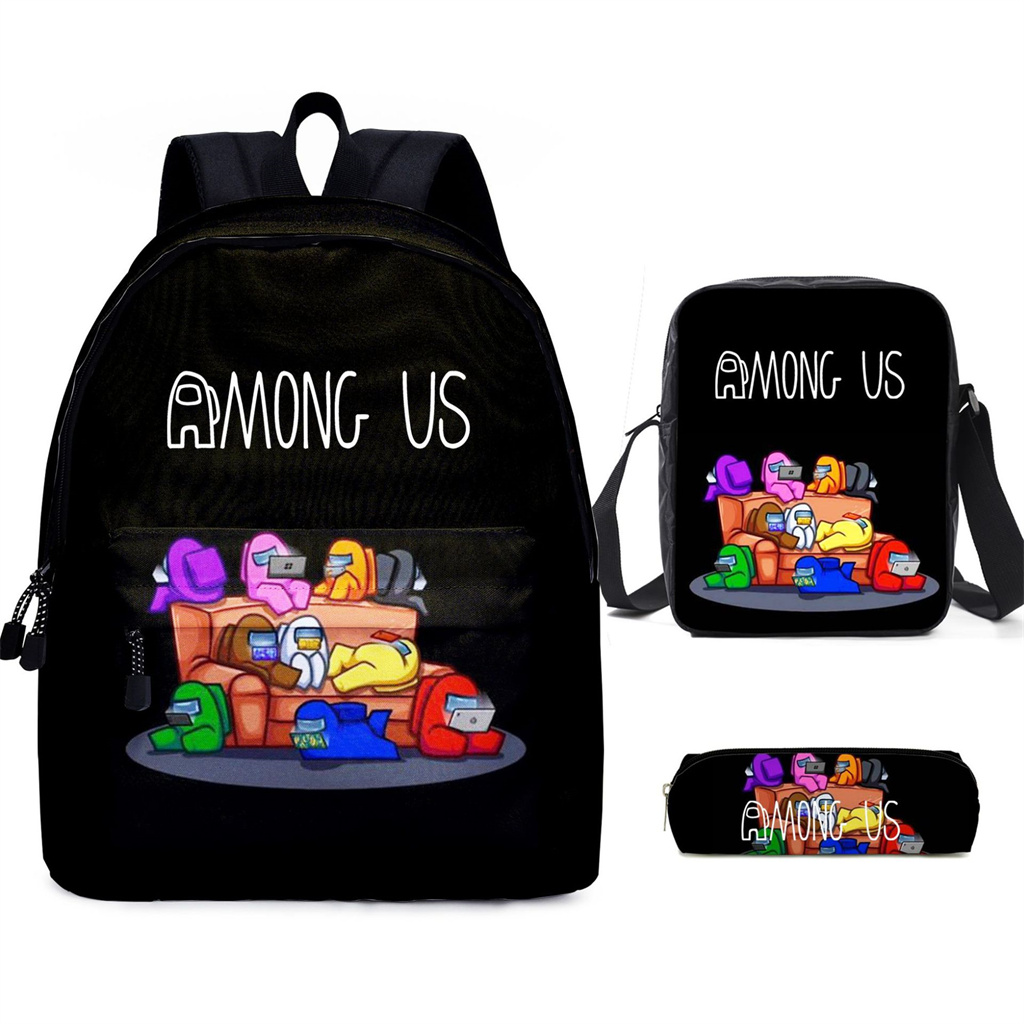 3PCS Kids Among Us Backpacks for Boys with Pencil Case and Lunch