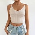 thumbnail image 2 of HAiming Knit Tank Tops for Women Spaghetti Strap Camis Ribbed Sweaters Casual Crop Top Trendy Vacation Outfit, 2 of 8