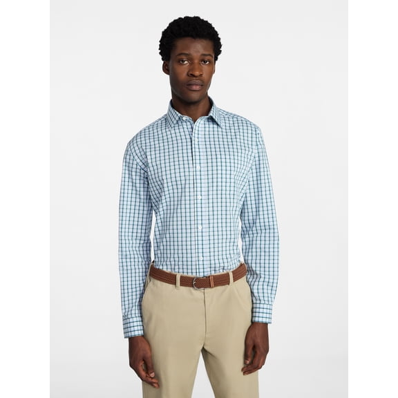 George Men's and Big Men's Classic Dress Shirt with Long Sleeves, Sizes S-3XL