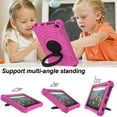 thumbnail image 5 of Kids Case for Amazon Kindle Fire HD 8/HD8 Plus 10th Generation 2020/2022 with Pencil Holder/Multi-Function Kickstand-Handle/Shoulder Strap, Protection Duty Shockproof Silicone Cover - Rose, 5 of 8