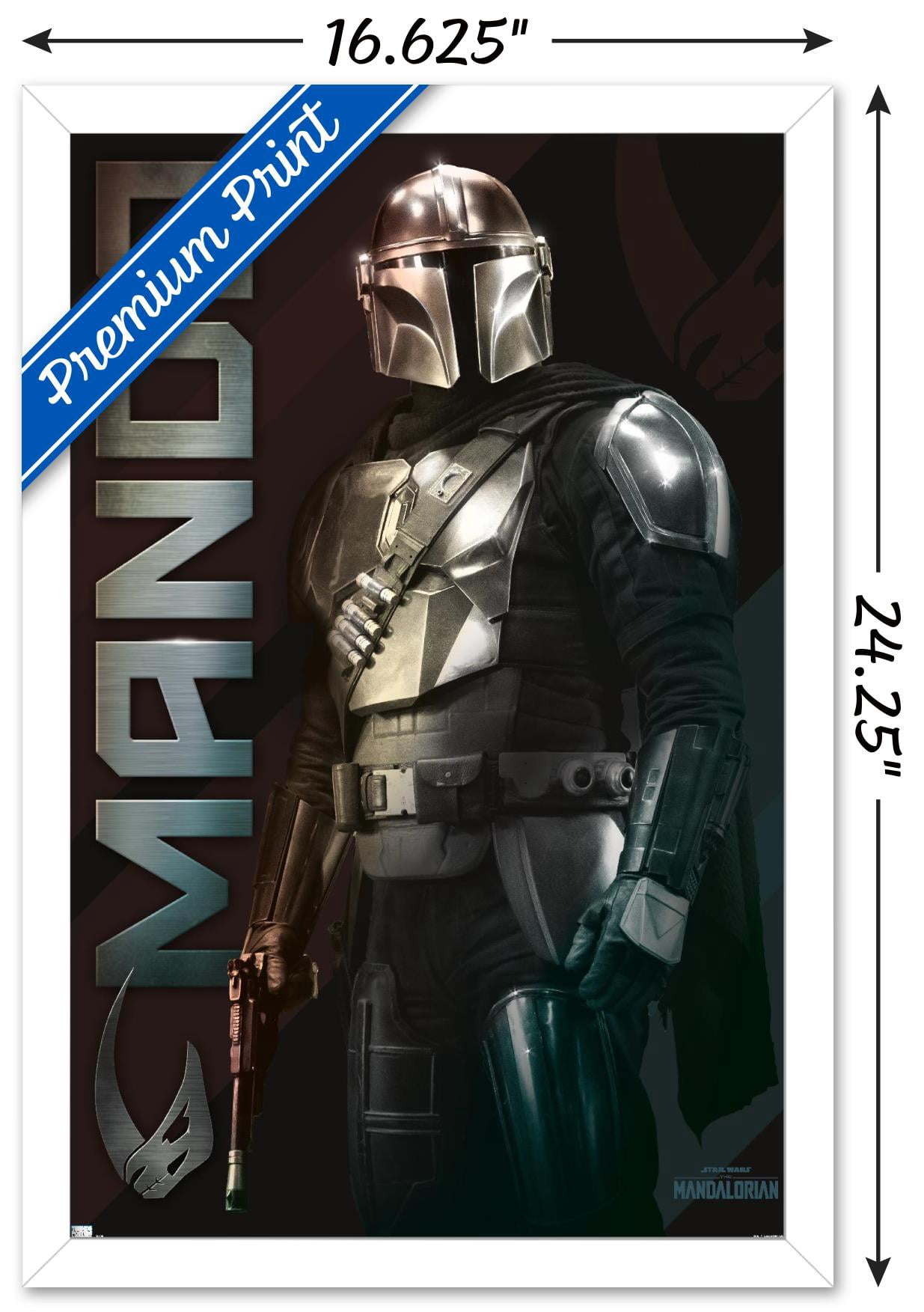 Star Wars: The Mandalorian - Name Wall Poster, 14.725" x 22.375", Framed