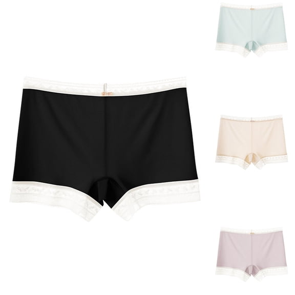 Swuxness Women's Seamless Boyshorts Panties Plus Size Solid Color Breathable Soft Comfortable Everyday Wear High Waisted Stretch Panties