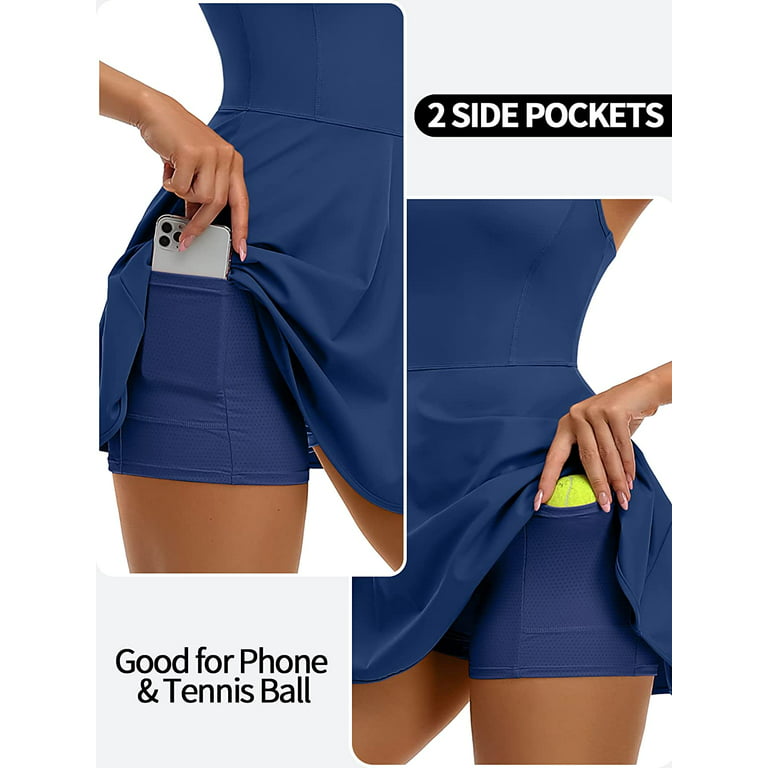 Tennis Dress for Women Workout Dress with Built-in Bra & Shorts Pockets  Athletic Dress for Exercise Golf Dresses