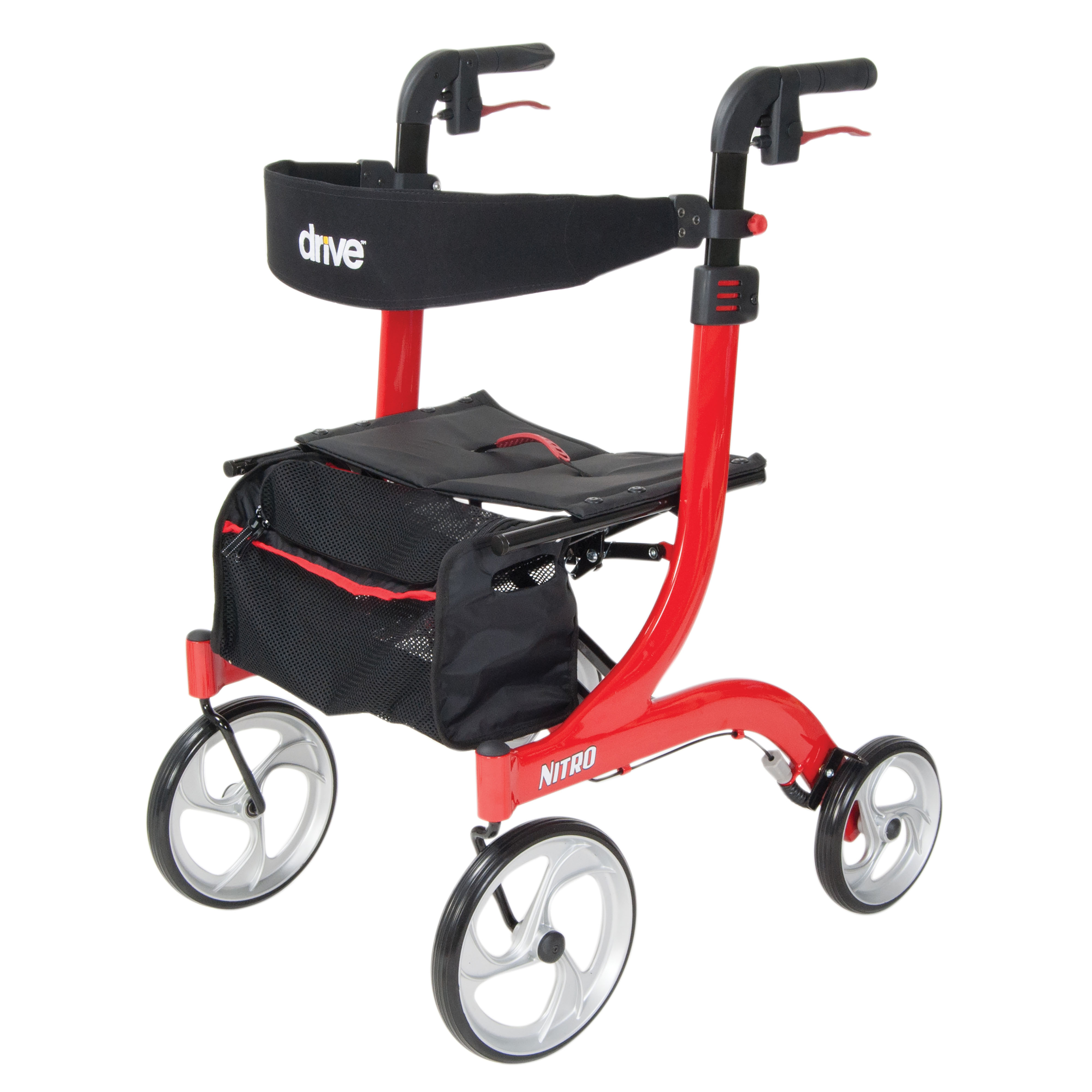 Drive Medical Nitro Euro Style Rollator Rolling Walker, Red - image 2 of 12