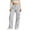 Grey, variant on Fgnfyis Womens Casual High Waist Loose Fit Elastic Waistband Drawstring Utility Wide Leg Cargo Pants Women Comfortable Pocket Black S