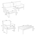 thumbnail image 3 of Sesslife 6 Wood Sectional Outdoor Conversation Sets with Sofa and Table, Natural/Light Gray, 3 of 9