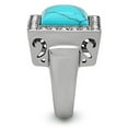 thumbnail image 4 of Luxe Jewelry Designs Men's Stainless Steel Ring with Sea Blue Synthetic Turquoise and Clear Stones -, 4 of 4