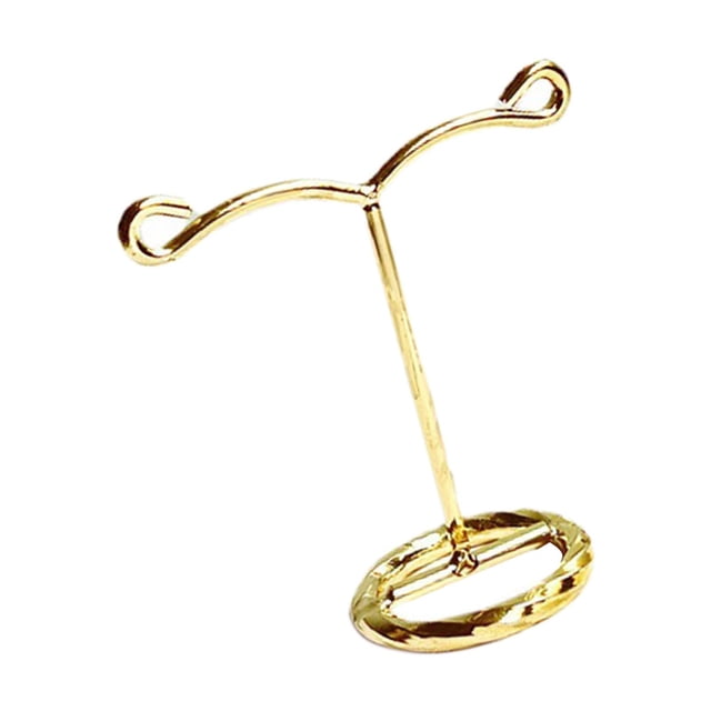 Exhibidor de aretes con barra en T de metal dorado, soporte para exhibiciones de joyas, mini accesorios de joyería para Altura 8cm
