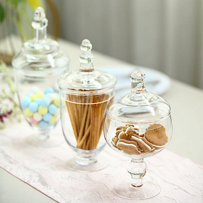 Balsacircle Clear 11 oz Vintage Glass Favor Milk Bottles Metal Lids Candy Gift Packaging Decorations