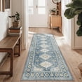 thumbnail image 1 of vfytbgnhj 8X10 Area Rugs for Living Room Bedroom Dining Room  Machine Washable Rug Floor Cover  Print Vintage Aesthetic Carpet  Low Pile Area Rug with Non Slip Rubber Backing  Blue, 1 of 7
