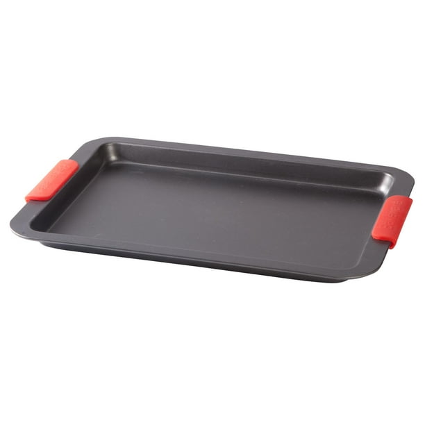 Baking Sheet with Red Silicone Handles by HomeStyle Kitchen Walmart