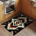 thumbnail image 2 of 2x3 Ft Entryway Area Rug, Boho Brown Teal Red Kitchen Rug Runner Washable Floor Mat, Southwestern Geometric Abstract Vintage Non Slip Indoor Door Mat Throw Carpet for Bathroom Living Room Bedroom, 2 of 8