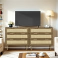 thumbnail image 5 of LAZZO 3 Drawer Dresser Rattan, Wood Brown, 5 of 6