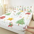 thumbnail image 3 of jejeloiu Cute Christmas Snowmen Full Size Sheets,Green Xmas Tree Bed Sheets,Colorful Snowflake Sheet Sets For Teens,Luxury Bedroom Decor,4pcs, 3 of 7
