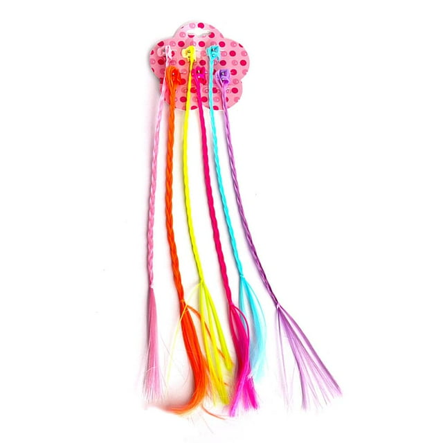 Extensions de Cheveux Colorées à Clipser pour Filles, 12,48 Pcs de Cheveux Synthétiques pour Fête, Séances Photo, Performance sur Scène