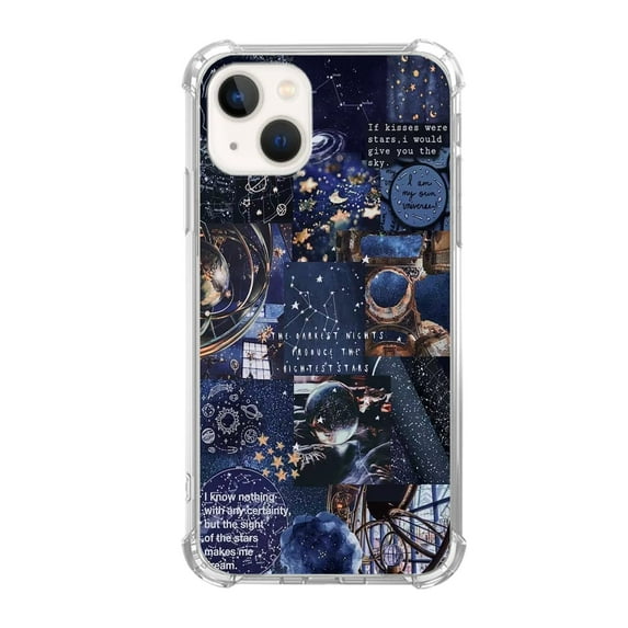 Blue Cosmos Case for iPhone 13 Mini,Aesthetic Art Design TPU Shock-proof Cover Case