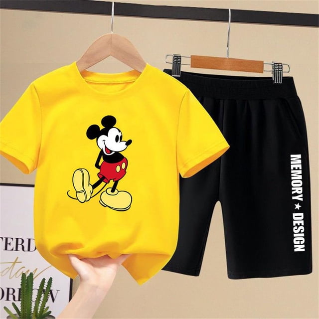 Spiderman Baby Boys Ropa Camisetas Conjuntos Verano Dibujos animados Mickey Mouse Camisetas Pantalones cortos Trajes deportivos Ropa para niños Traje 2-13y9-10T (Etiqueta 150) Gao Jinjia LED