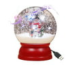 OWSOO Christmas Musical Snow Globe Lighted Xmas Glittering Water Lamp USB Plug in & Battery Operated Snowmen Shaped LEDs Fairy Lights with 3 Songs for Christmas Party Table Centerpiece Decoration