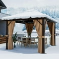 thumbnail image 6 of Sunmthink 10x12 ft. Hardtop Gazebo with Double Roof, Aluminum Frame with Mesh Screen, UV Protection, 6 of 11