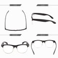 thumbnail image 2 of CLUB-MASTER Half Frame CLEAR LENS GLASSES Black Silver Color Vintage  Retro k, 2 of 10