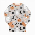 thumbnail image 6 of KPVEVIQ Girls Boys Halloween Pajamas Set Sleepwear Pumpkin Pjs Toddler Ghost Graphic Long Sleeve Jammies Kids Sleepwear,5-6 Y, 6 of 9