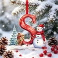 thumbnail image 5 of Qjidjing Snowman Alphabet Letter Ornaments for Christmas Tree, 3.15 inch, Red Xmas Hanging Decor, 2D Acrylic Pendants for Home Party , Letter S, 5 of 6