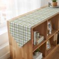 thumbnail image 4 of Vintage Plaid Table Runner Linen Burlap Table Runner 108 Inches Long Sage Green Farmhouse Checkered Rustic Stripes Dresser Scarves for Kitchen Island Coffee Dining Room Party Holiday Decor 13"x108", 4 of 8