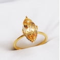 thumbnail image 2 of Unique Natural Golden Citrine Marquise 14k Gold Filled Solitaire Ring - birthstone Ring For her - Anniversary Ring For her, 2 of 14