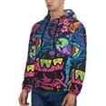 thumbnail image 3 of Kdxio Neon Graffiti Urban Art Print Mens Casual Hooded Collar Drawstring Hoodies Pullover Sweatshirts Casual Long Sleeve Shirts-3X-Large, 3 of 7