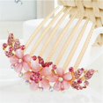 thumbnail image 2 of Womens Girls Rhinestones Flower Hair Combs Pins Hair Accessories Rose, 2 of 4