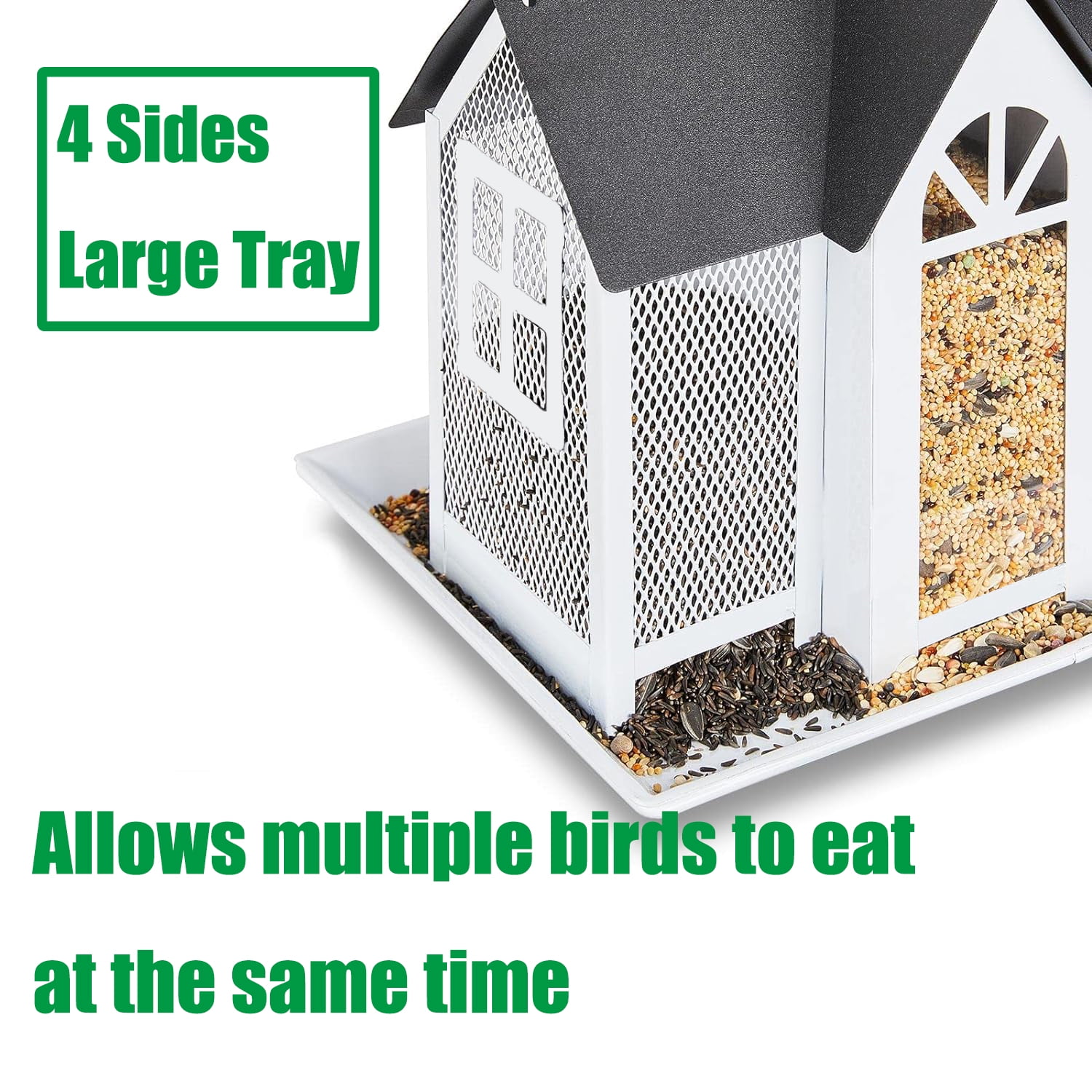 Bird Feeder for Outdoors Squirrel Proof, Hanging Bird House, Wild Bird Feeders for Outside, Large Metal Bird Feeder, Great for Attracting Wild Birds Humming