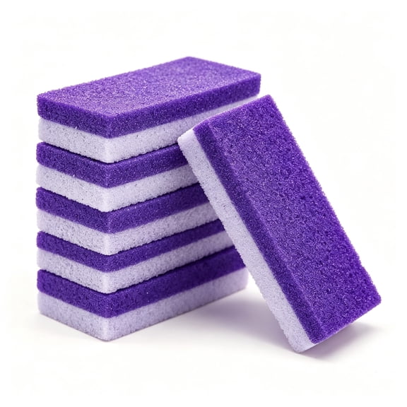 Starfa Lab 6 Pack Foot Pumice Stone, Double Sided Pedicure Pumice Sponge for Feet, Callus Remover and Scrubber for Heels, Toes, and Dead Skin,Purple