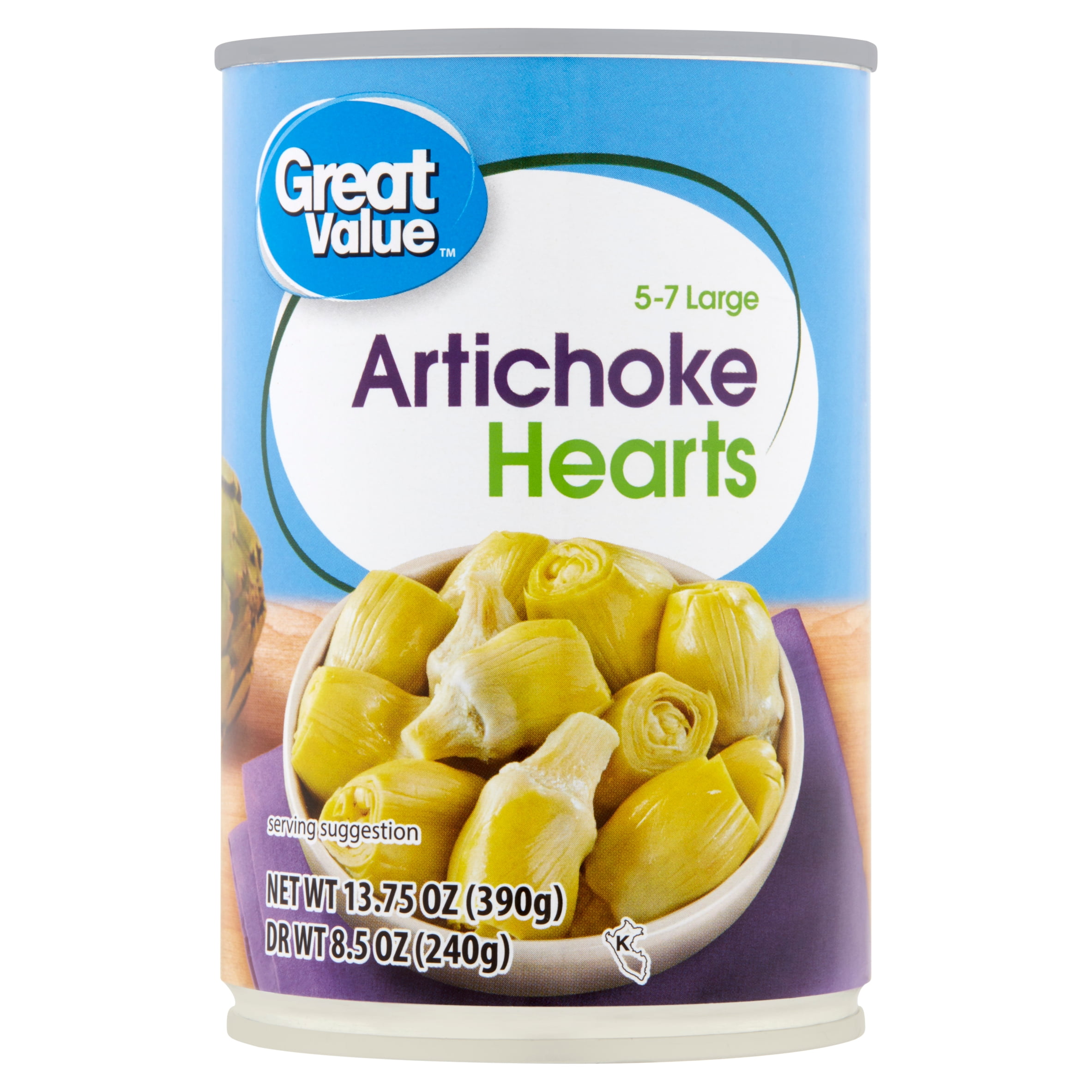 Great Value 5-7 Large Artichoke Hearts, 13.75 oz