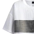 thumbnail image 4 of Men's Linen T-Shirt Short Sleeves Crew Neck Plain Fashion Designer Basic Soft Vacation Beach Tee for Men Big and Tall Size M-3XL White, 4 of 5