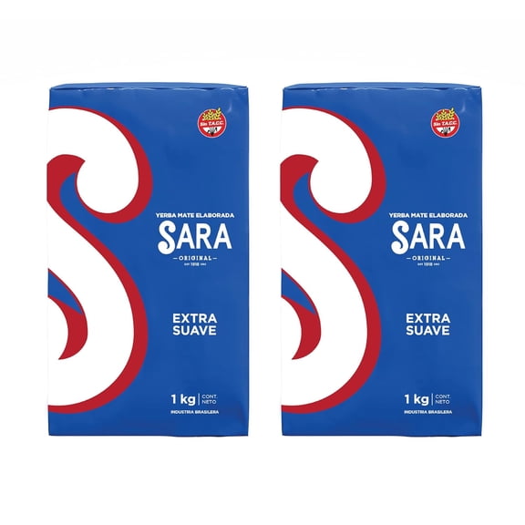 Yerba Mate Sara Extra Suave Azul 2 Pack (2kg - 4.4lbs)