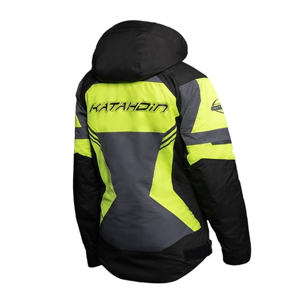 KATAHDIN GEAR DAGGER JACKET WOMENS, BLACK/GREY/HI-VIZ - 2X-L