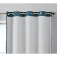 thumbnail image 4 of THD Sally Flocked Lattice Geometric 100% Blackout Total Privacy Grommet Window Curtain Panels - Pair, 4 of 29