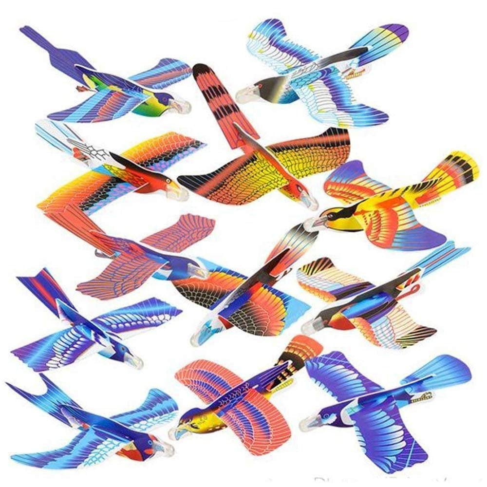 24 Pack Foam Bird Glider Plane Set 7 Inch, Assorted Colors And Styles