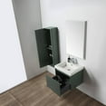 thumbnail image 2 of 24" Freestanding Bathroom Vanity with Sink & LED Mirror & LED Medicine Cabinet & Side-Cabinet - Aventurine Green, 2 of 17