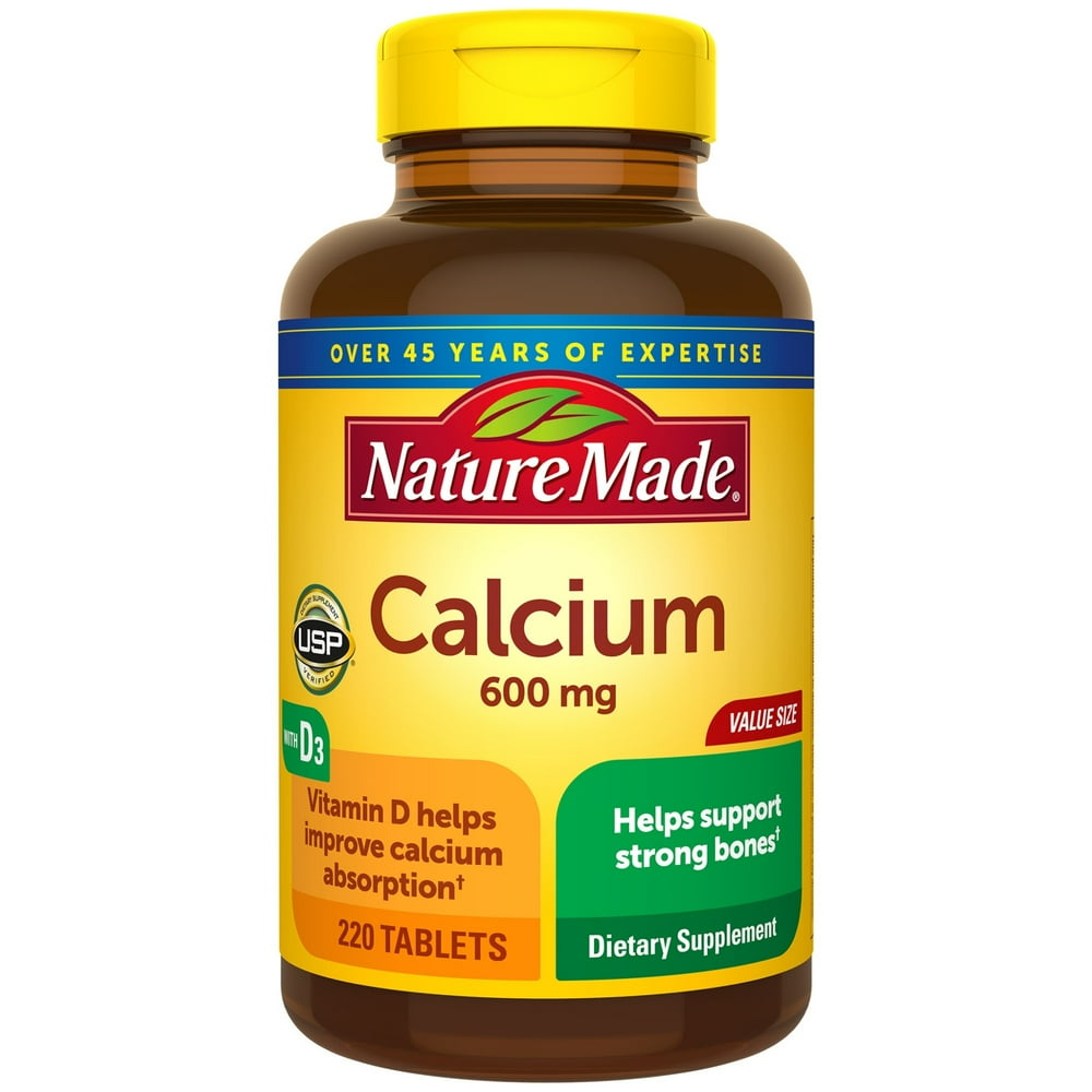 Nature Made Calcium 600 mg, with Vitamin D3 for Immune Support, Tablets