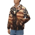 thumbnail image 3 of Goofa Deer American Flag Vintage Pattern Mens Full-zip Hoodie, Zip-up Pullover Hooded Sweatshirt, Kangaroo Pocket Hoodie Ideal for Daily Wear, Travel, and Home-Medium, 3 of 5