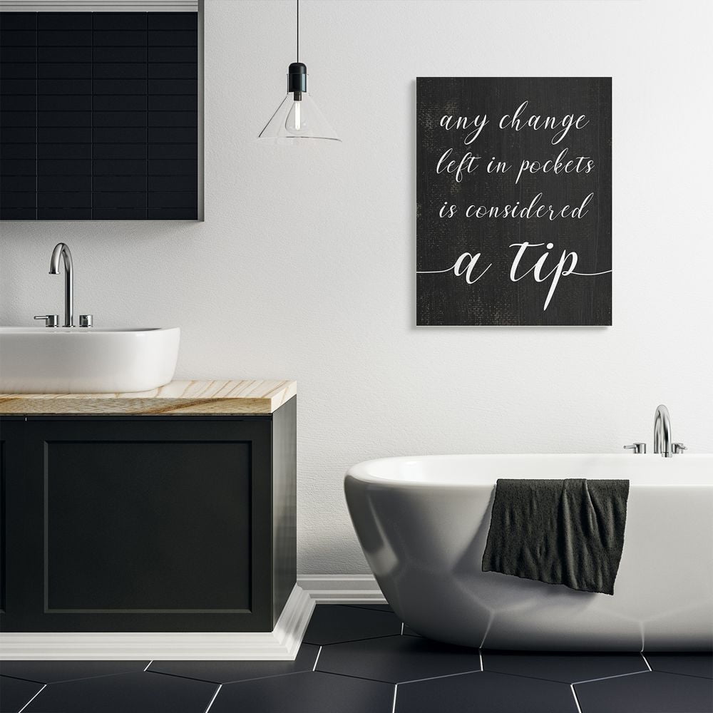 Stupell Industries Tips are Considered Phrase Laundry Room Sign Designed by Daphne Polselli