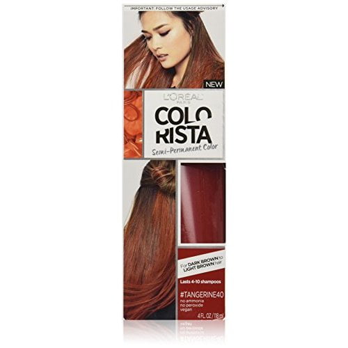 L'Oreal Paris Colorista Semi-Permanent Hair Color For Brunettes, Tangerine,  1 kit 