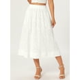 thumbnail image 2 of DARING DIVA Women's Eyelet Boho Skirt Elastic A-Line Midi Skirts Small White, 2 of 6