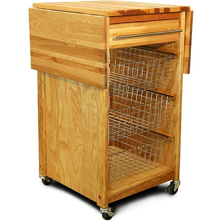 Enclosed Drop Leaf Cart - Contemporary Drop-Leaf Basket Cart